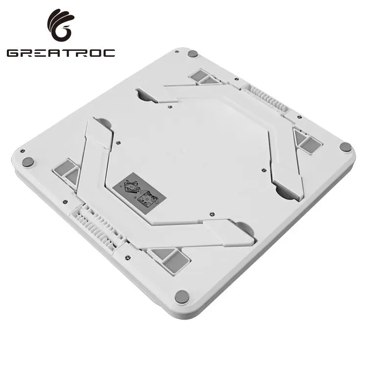 Great Roc Foldable Computer Stand Portable Ergonomic 2 Layer Laptop Riser With Dual Phone holder Laptop Stand Adjustable Height