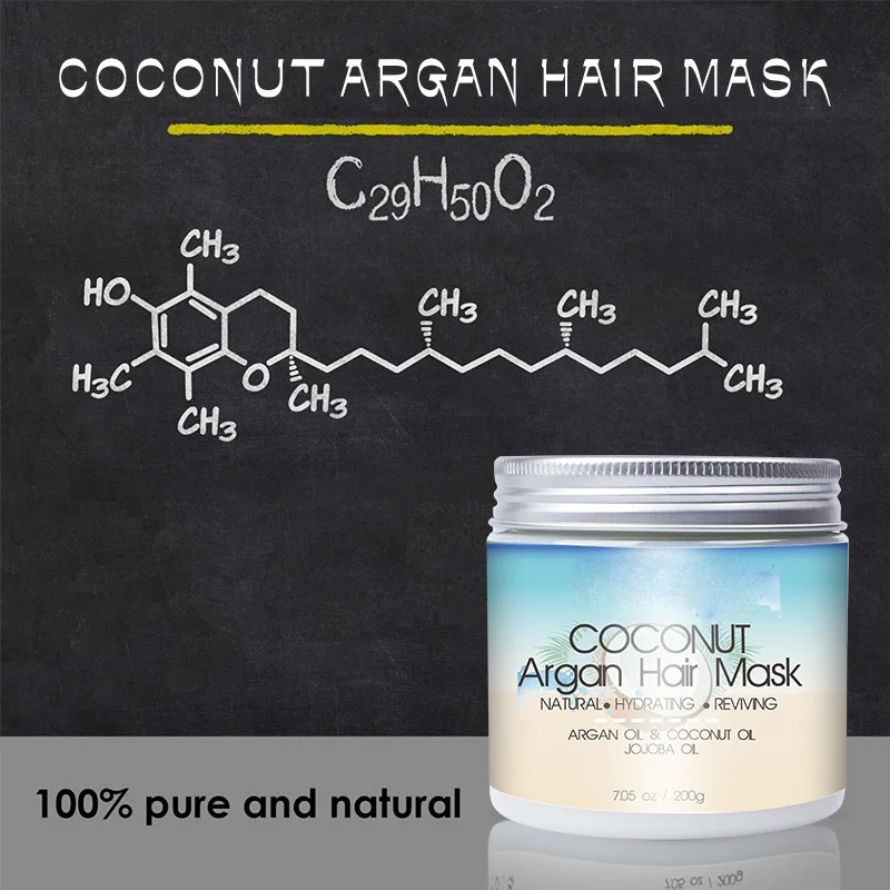 Organic Keratin Hair Mask Collagen Coconut Oil Herbal Ingredients Hair Care Moisturizing Smoothing Damaged Hair Masque