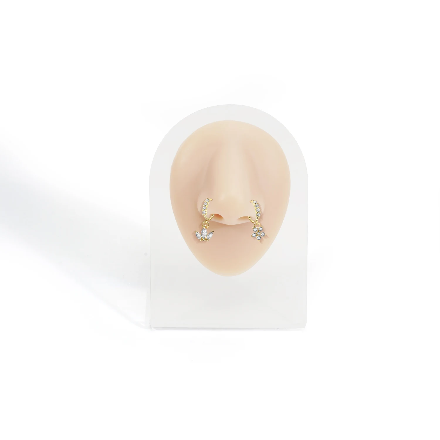 Silicone body part jewelry props silicon mold flexible plump lips navel earring ear jewellery piercings nose display for stand