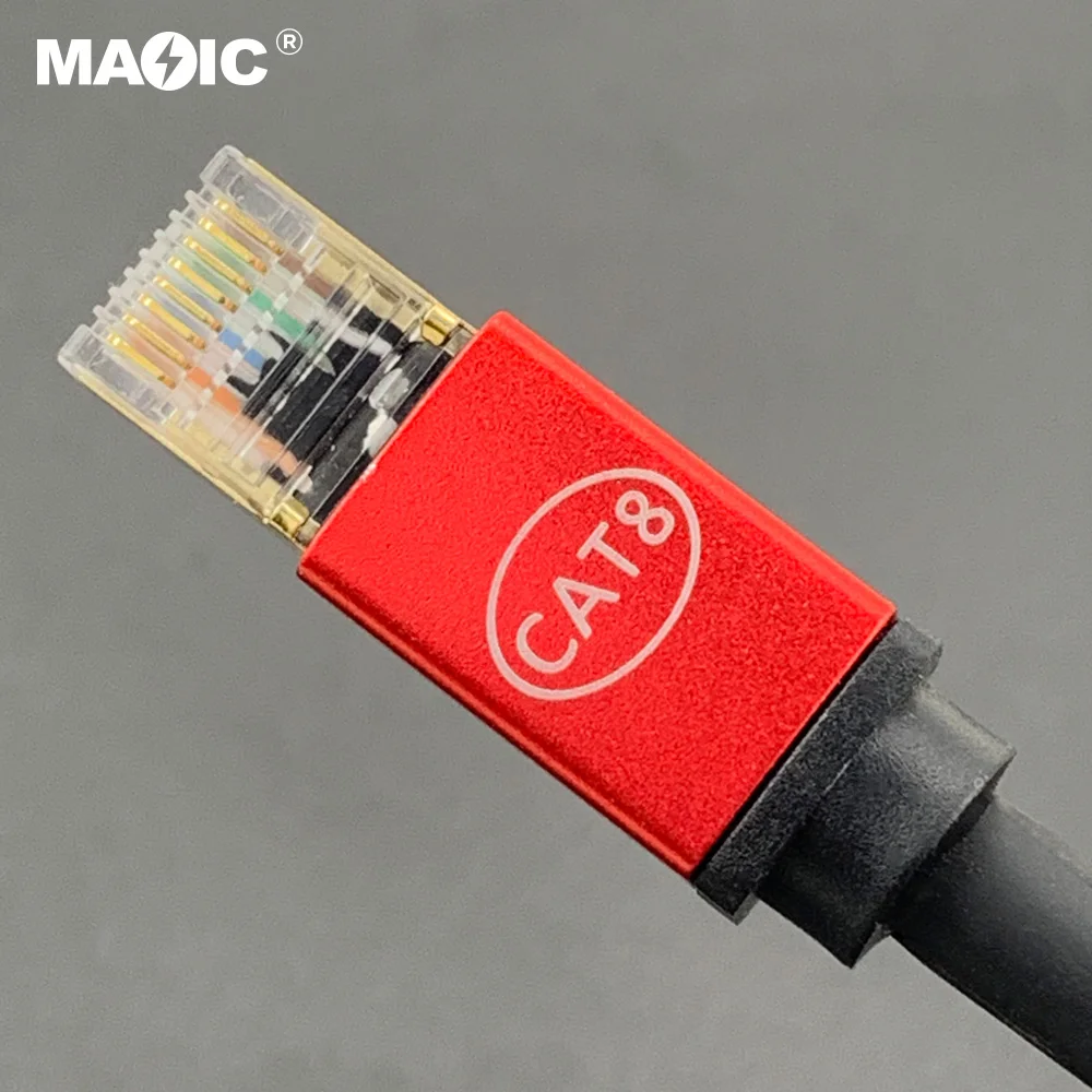 OEM Cat8 Ethernet Cable Cat 8 LAN Network Cable 40Gbps 2000Mhz with Gold Plated Connector Weatherproof S/FTP