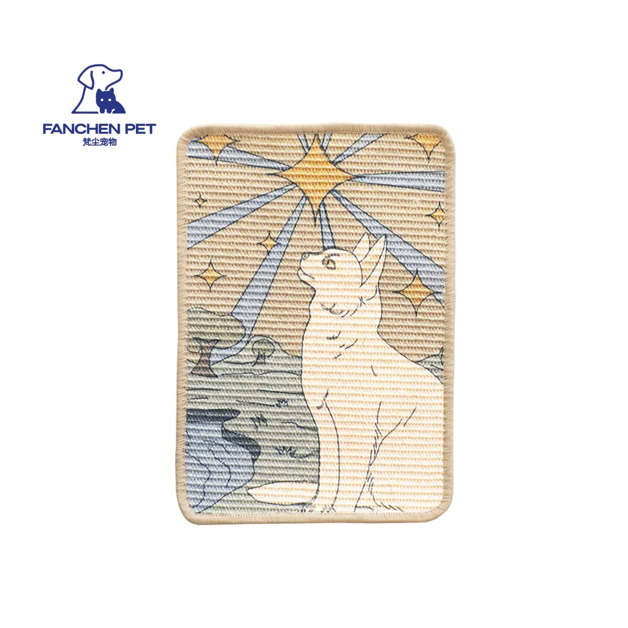 Support Printing Pattern Customized Size Natural Sisal Cat Scratch Pad for Indoor Cats Kitten