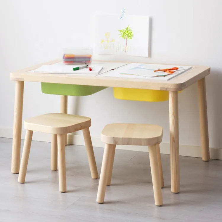 Toddler Children Sand Water Play Activity Furniture Wooden Study Sensory Kids Table And Chair Set, table and chair for kids