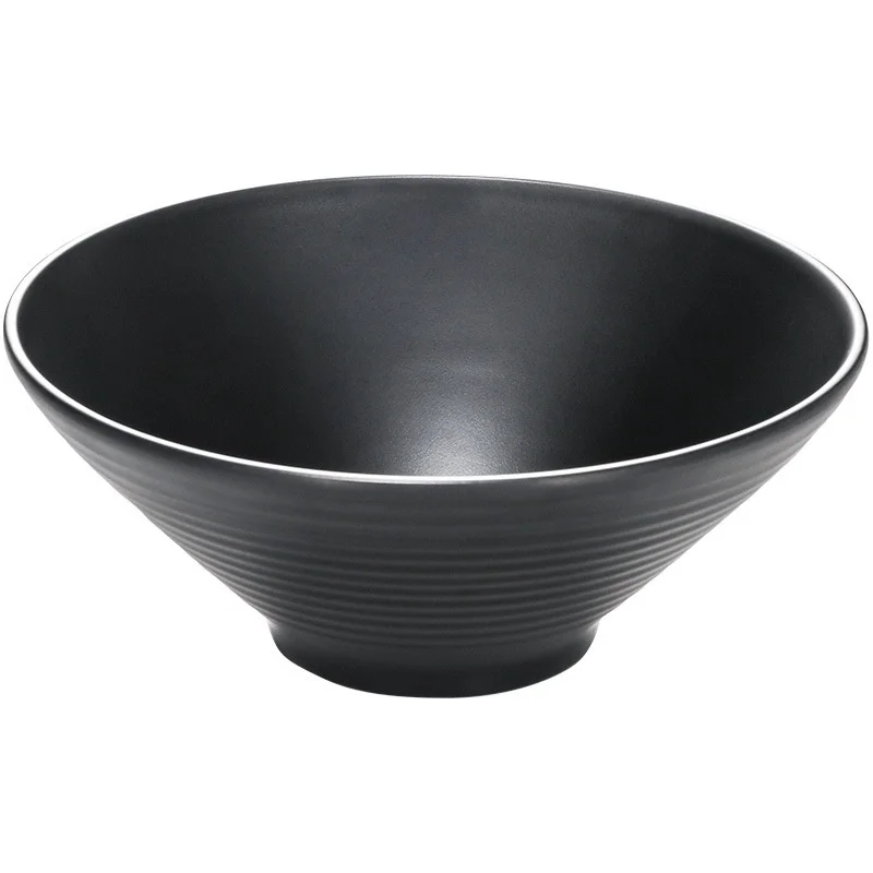 Durable Household Japanese Ramen Bowl Matte Black Deep Melamine Ramen Noodle Bowls