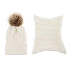 Autumn Winter Warm Baby Hat With Scarf Boys Girls Hats Scarf Set