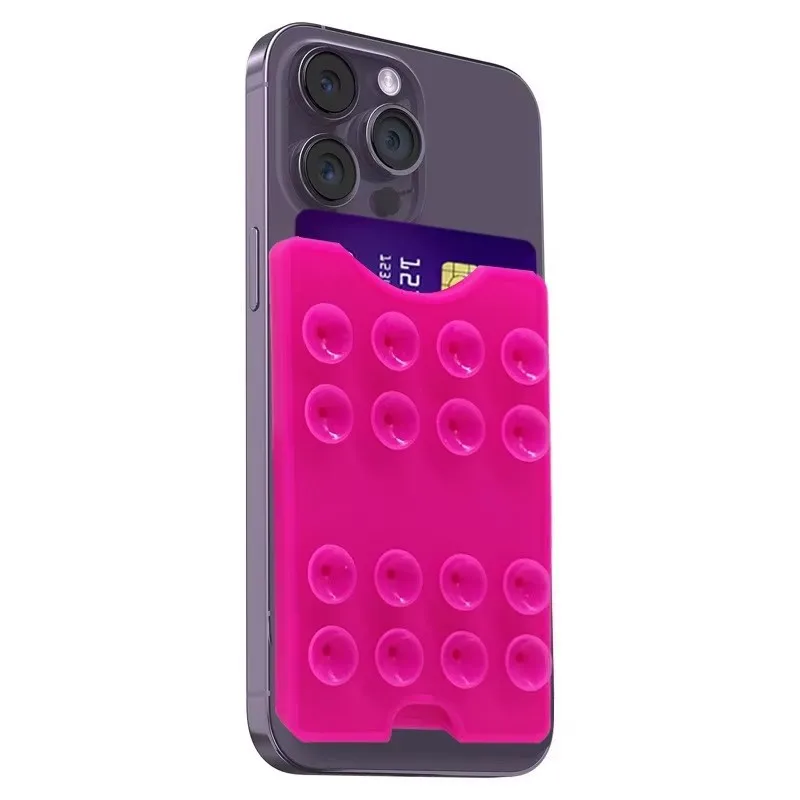 OEM New Design Silicone Sucker Suction Cup Id Credit Name Card Badge Holder Cover Phone Accessories Mobile Phone grip Holder