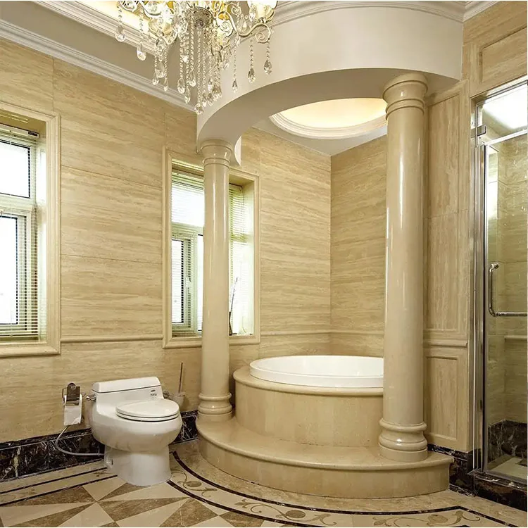 Дешевая Турецкая кремовая Бежевая мраморная плитка 24x24