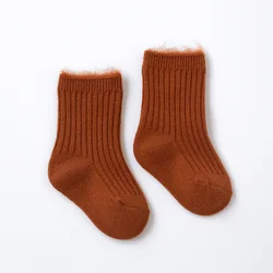 Factory Direct Sale Fuzzy Toddler Children Socks Wholesale Winter New Design Cute Ribbed Infant Baby Socks