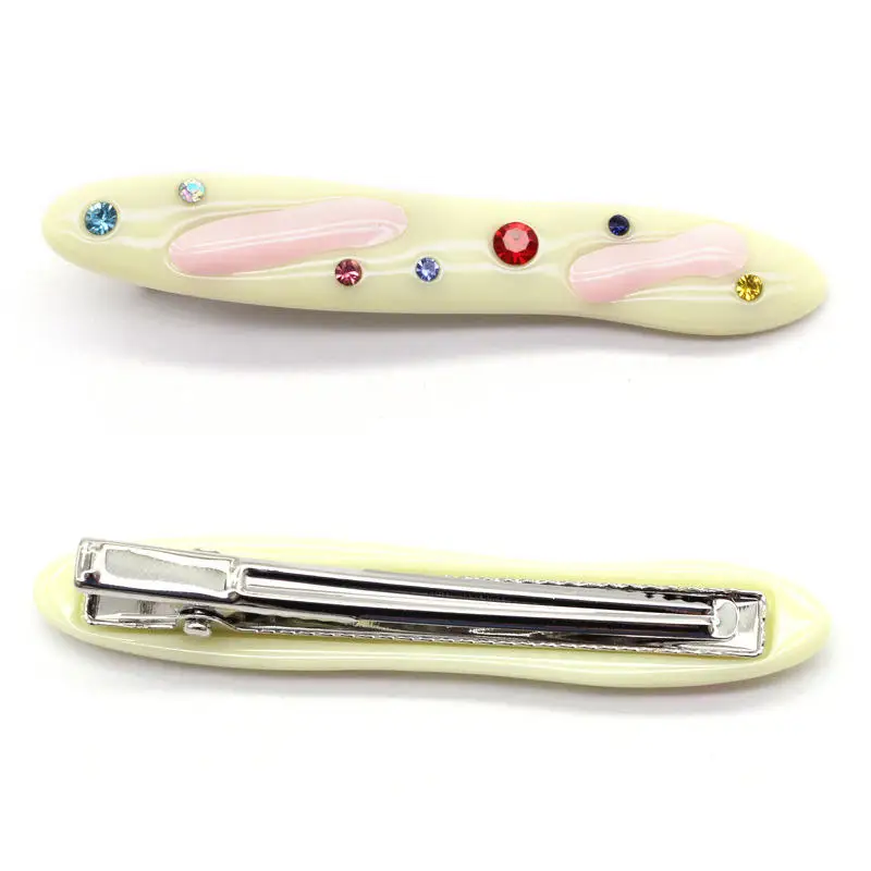 JIRIS New Arriving Candy Color Hairclip Resin Crystal Diamond Barrette Sweet Girls Fashion Hair Accessories Korean Style Hairgri