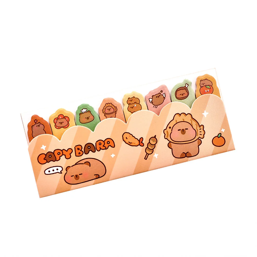 15 sheets per pack cartoon puffer fish rows stand convenience stickers cute marking index stickers capybara sticky notes