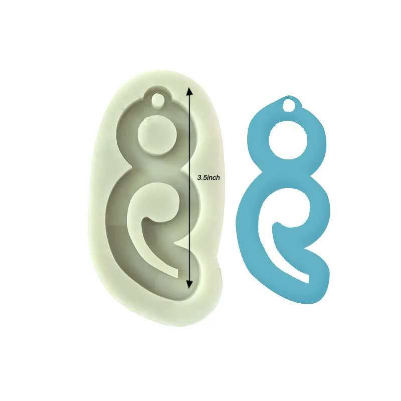 
S647 suicide awareness semicolon keychaim mold for resin craft DIY 