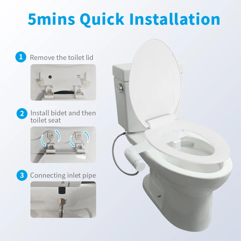 New Design Key Button Ultra-Slim Bidet Toilet Attachment Detachable Smart Bidet Toilet Dual Nozzle Bidet