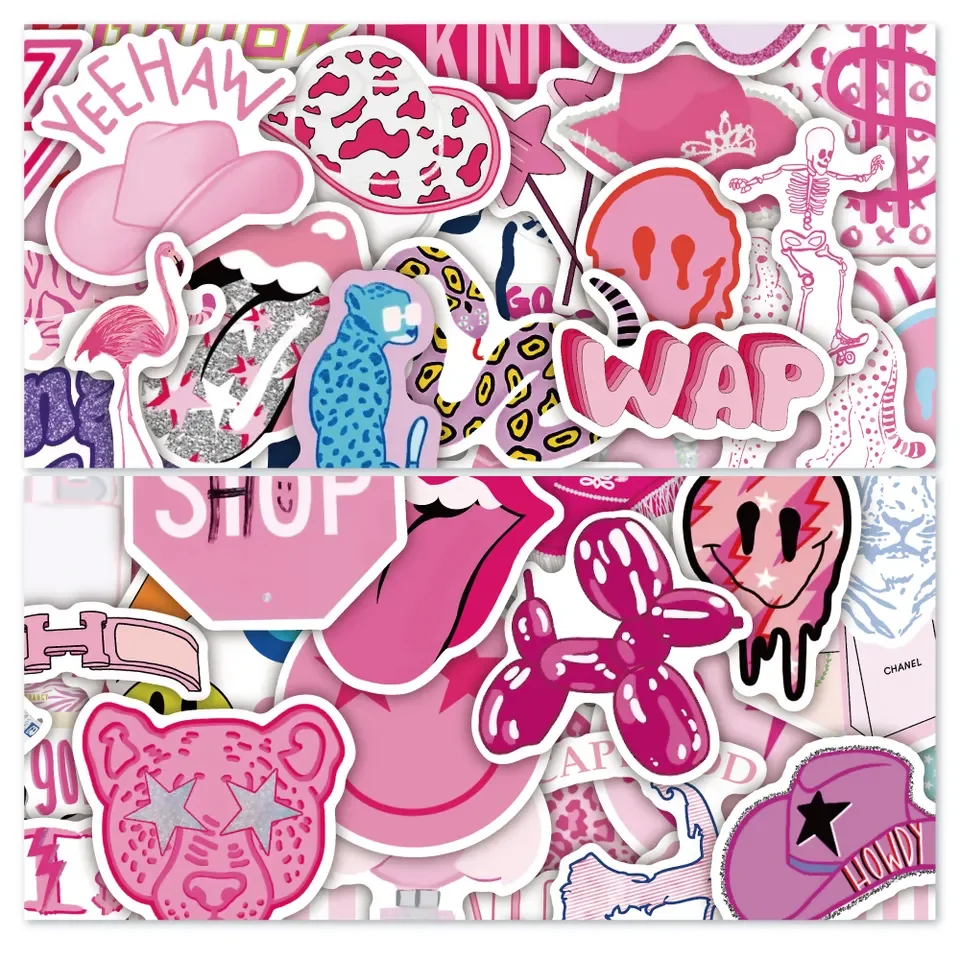 NO MOQ Custom Stickers Waterproof Die Cut Logo Anime Adhesive Vinyl PVC Stickers For Guitar Luggage Decoration