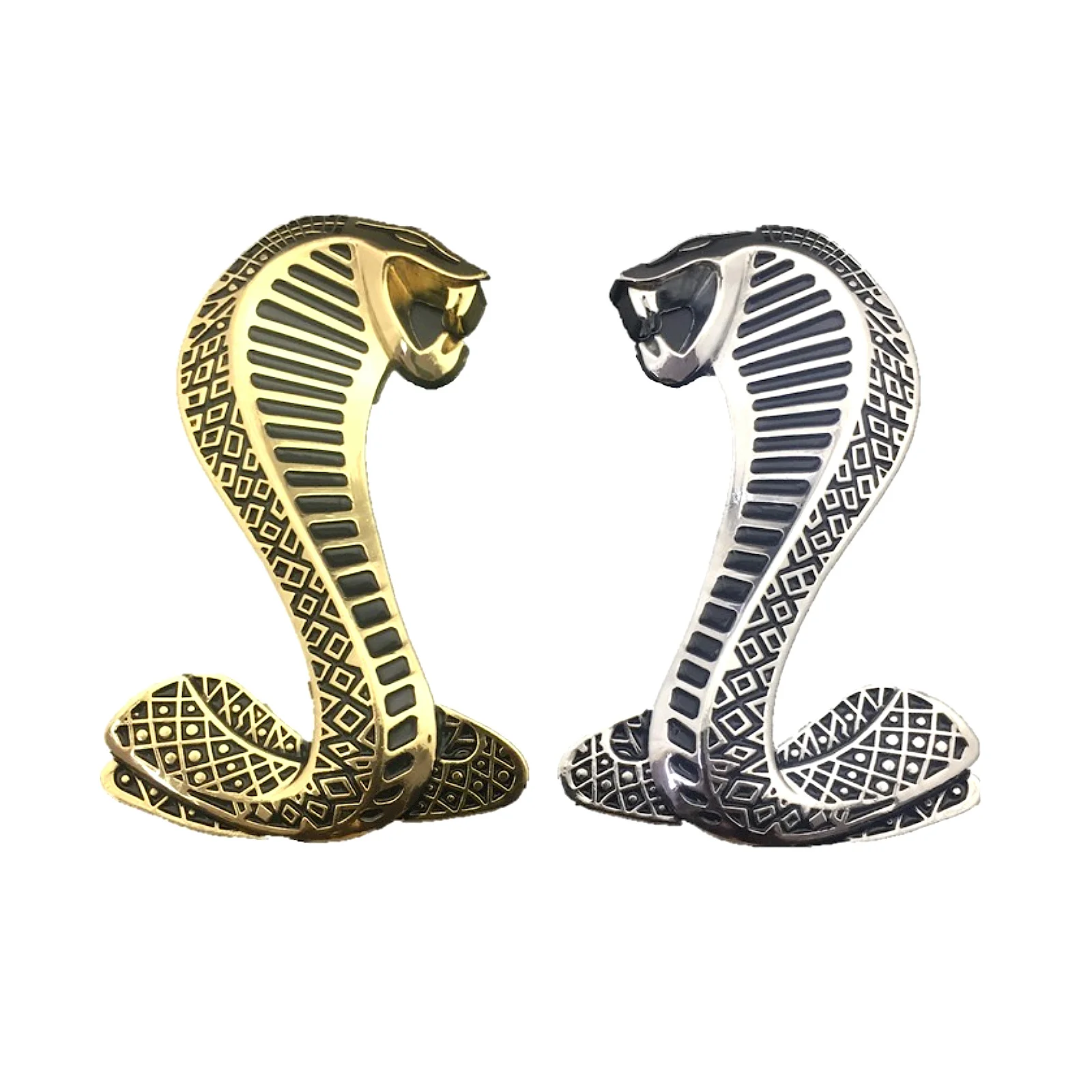 3D Metal Snake Cobra Badge Car Front Grille Emblem Rear Trunk Decal Sticker for Mustang  Cobra Shelby GT500 GT350