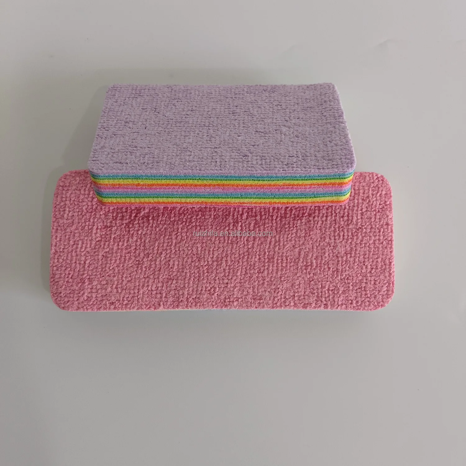 Wholesale Rainbow 12 sheet Cleaning Towel Multi-layer Sponges Reusable Microfiber PVA Rag Fast Drying For Kitchen