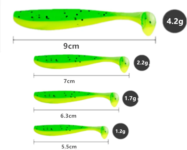 5 Colors T Tail Soft Fish Lure artificial Bait cm fishing lure Rubber Lure