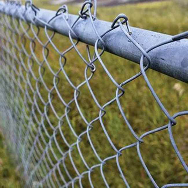 Wholesale High Quality Square Post Hot Dipped Galvanized Used Security Chain Link Wire Mesh Fence For Sale Factory