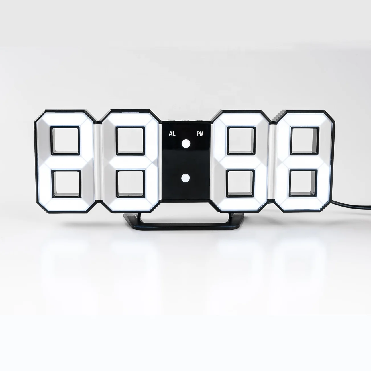 Modern 3D LED Clock  Display  Nightlight Snooze Digital Alarm acrylic desk clock for home decoration