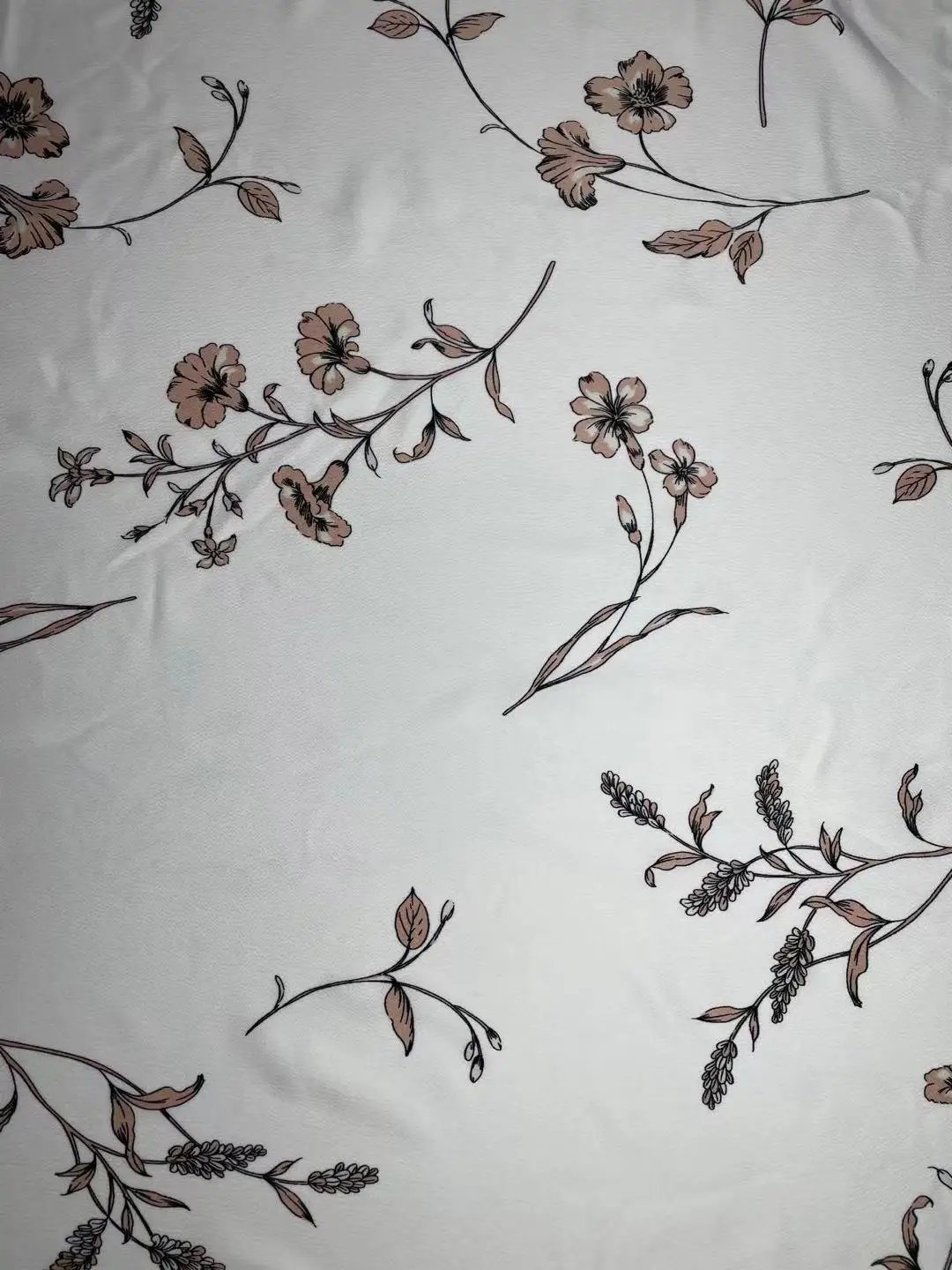 Online Shop Hot Sale smooth and soft bubble satin fabric print in morning glory