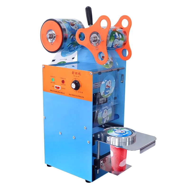 Beverage Juice Yogurt Milk Plastic Bubble Tea  Bag Cup Sealer Heating Filling Commodity Stainless Steel Cup Sealing Machine
