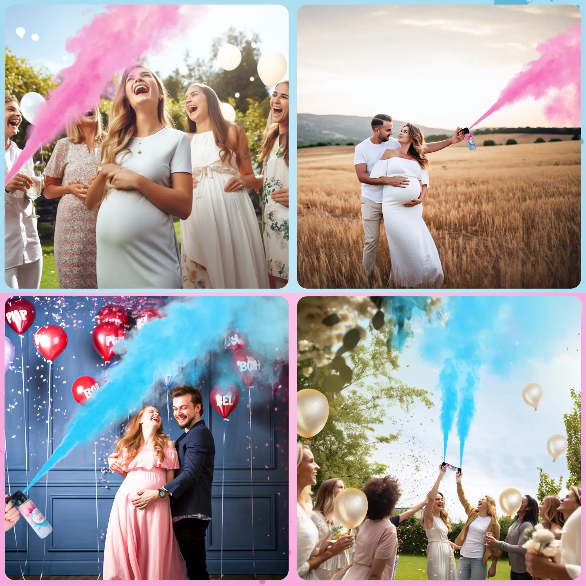 Gender Reveal Fire Extinguisher Set 100% Biodegradable Party Supplies For Memorable Baby Gender Reveal Decorations