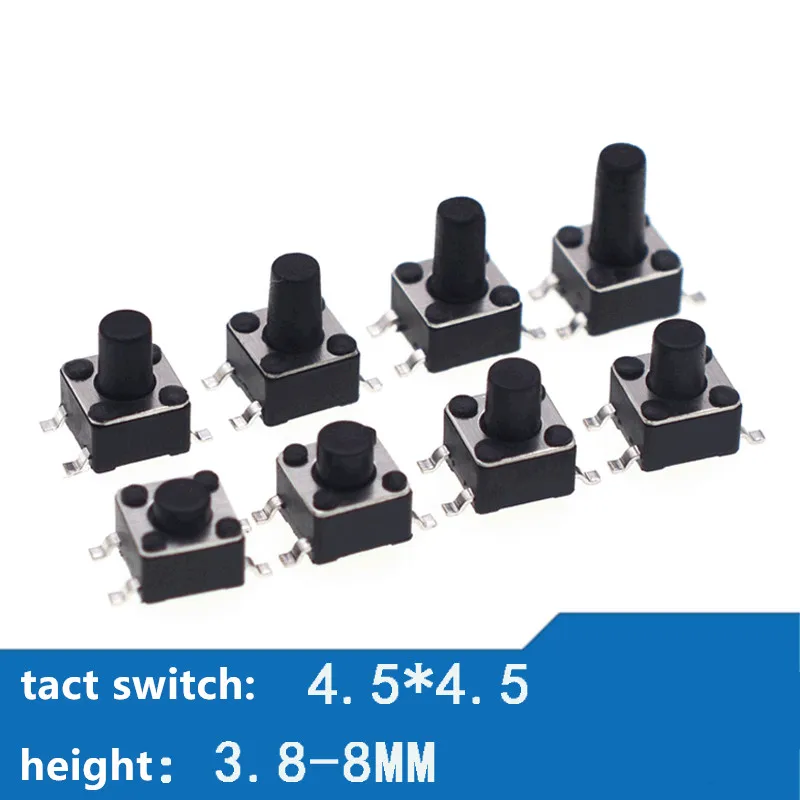 hot sales 6.0*6.0 tact switch 4pin SMT Panel PCB Momentary Tactile Tact Switch Push Button Switch