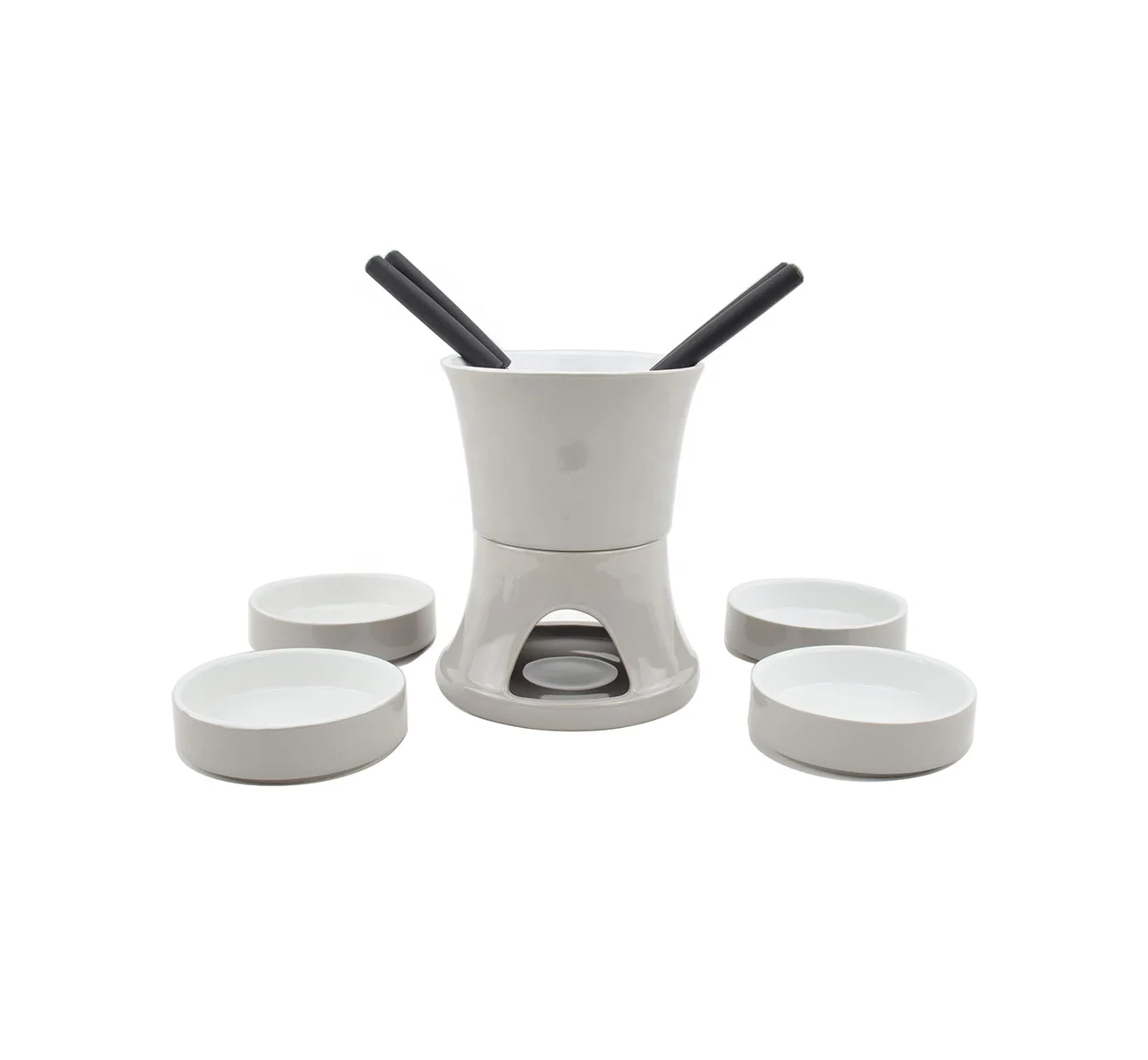 
Hot sell 10pcs ceramic chocolate fondue set 