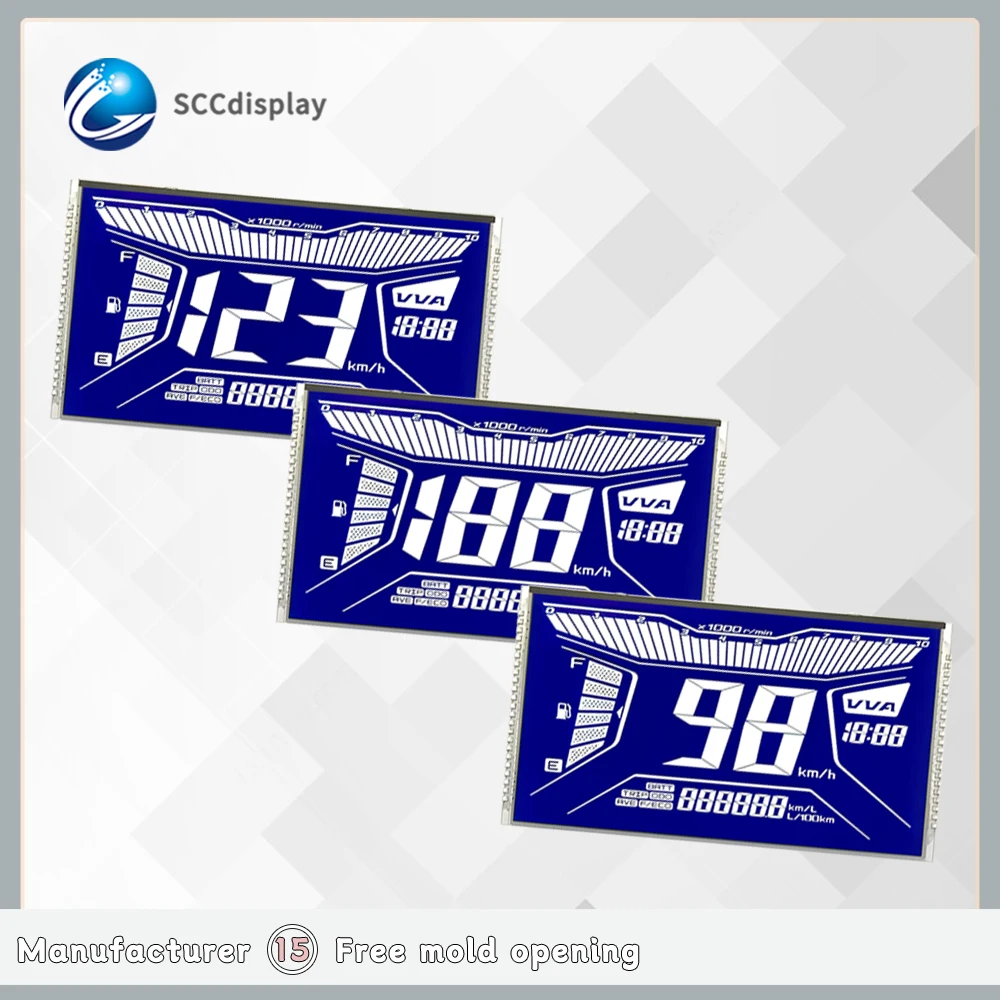 High sales volume custom segment lcd 1016 HTN Negative Blue segment lcd display Industrial grade high quality display module lcd