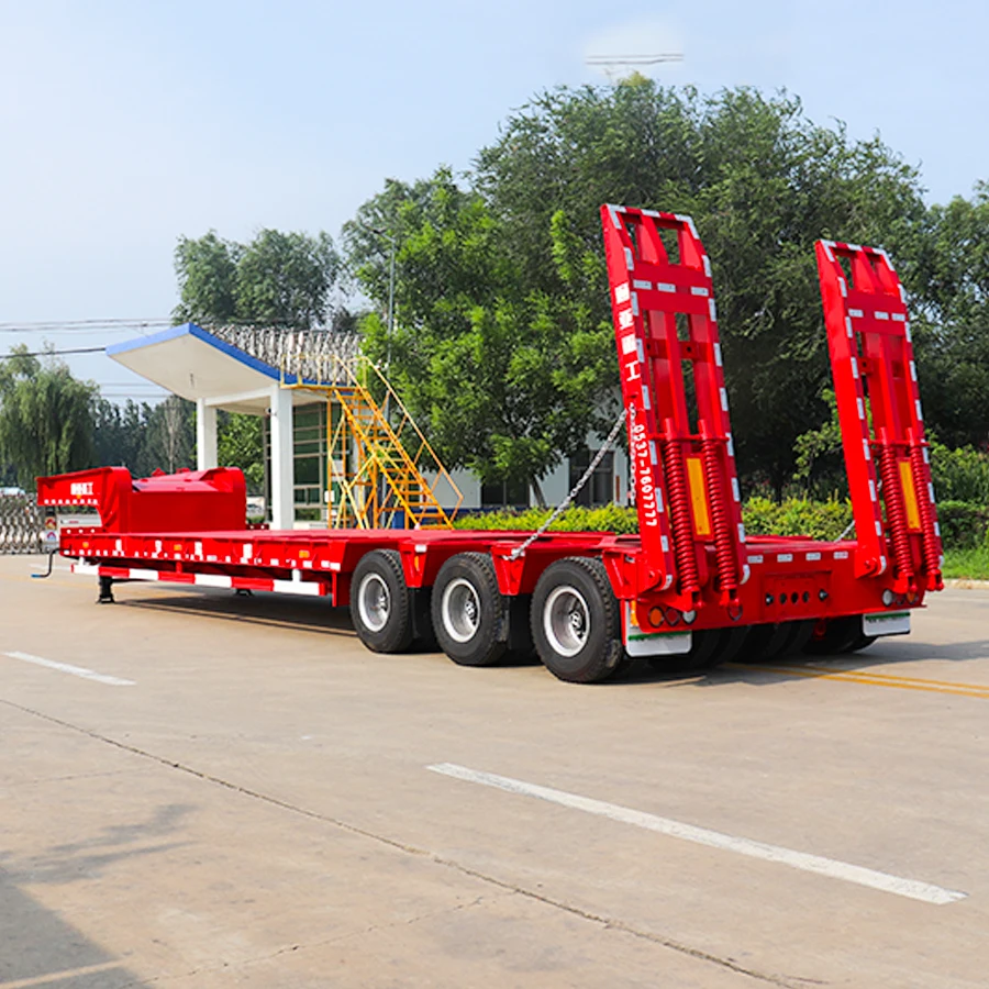Heavy Machine Transport Hydraulic Detachable Gooseneck 4 Line 8 Axle 150ton Lowbed Lowboy Low Loader Semi Trailer