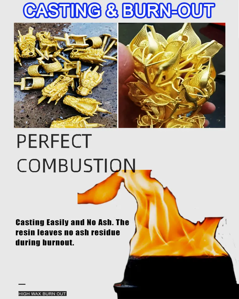 DLP LCD SLA 3D Printer Resin Jewelry Castable Resin 405nm 3d Resin for Jewelry Casting Molds