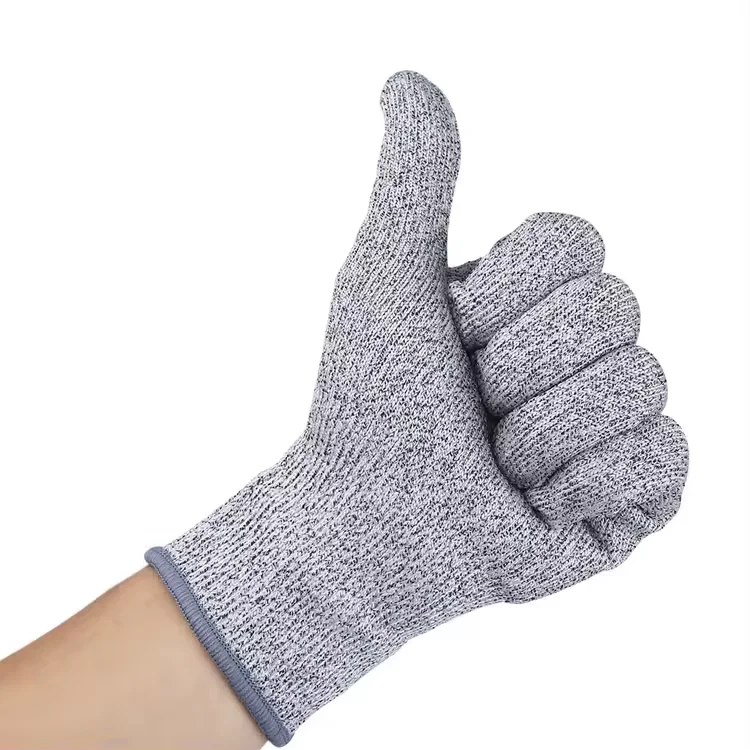 13 Gauge Food Grade Level 5 Hppe Hand Protective Glass Factory Kitchen Safety Work Cut Resistant Gloves