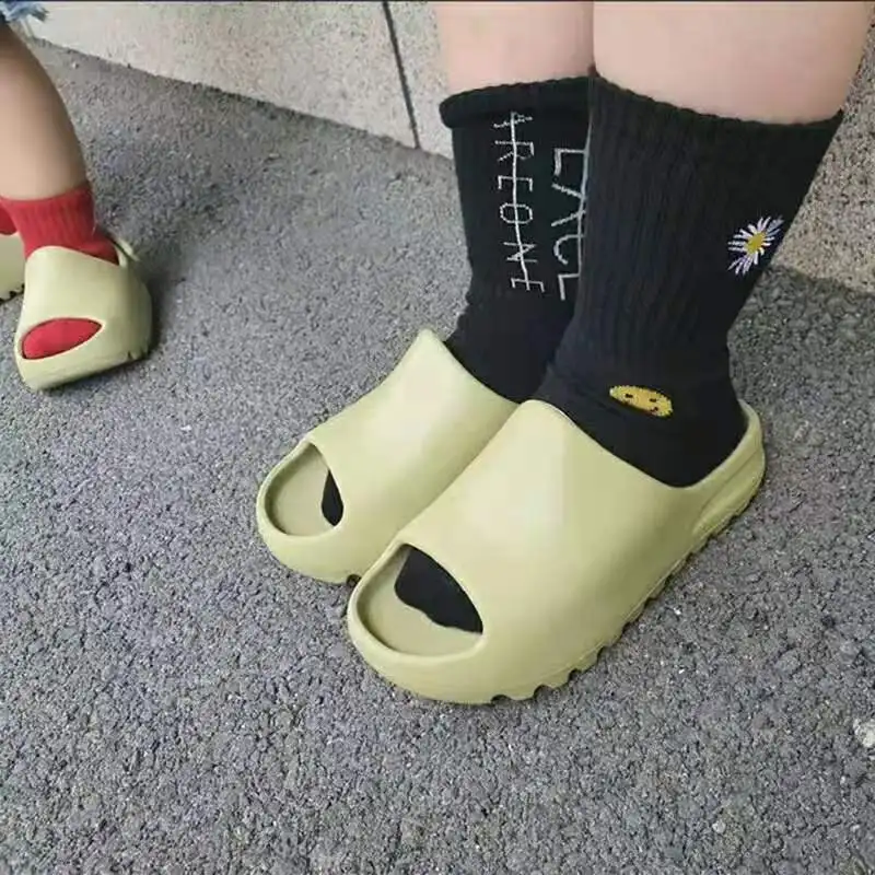 toddler yeezy slides baby yezzy sandals kids luxury foam runner shoes black 2021 summer beach footwear