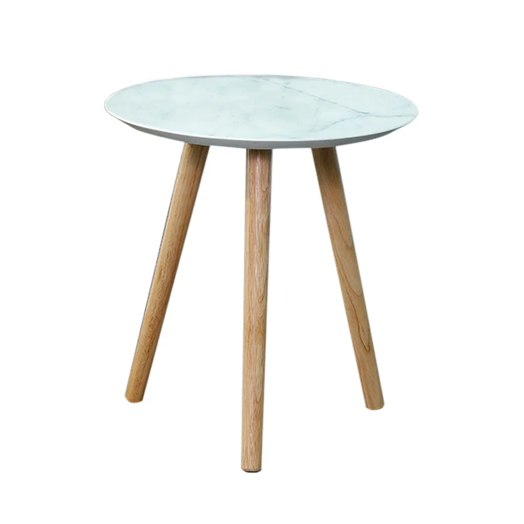 
High quality living room wooden round top marble like coffee table 