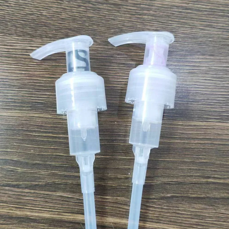 Custom Transparent All Plastic  Lotion Pump Shampoo Bottle Hair Oil Bottle Liquid Dispenser