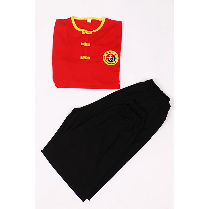 Custom Short Sleeve Uniformes De Taichi Coloured Martial Arts Kung Fu Uniform For Kids