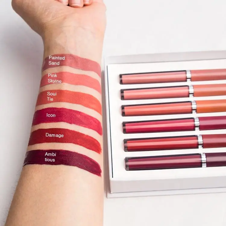 High Quality Cosmetics Lipstick Set Gift Box 6 Colors Matte Lipstick Set Waterproof Liquid Lipstick Kit For Holidays Gifts