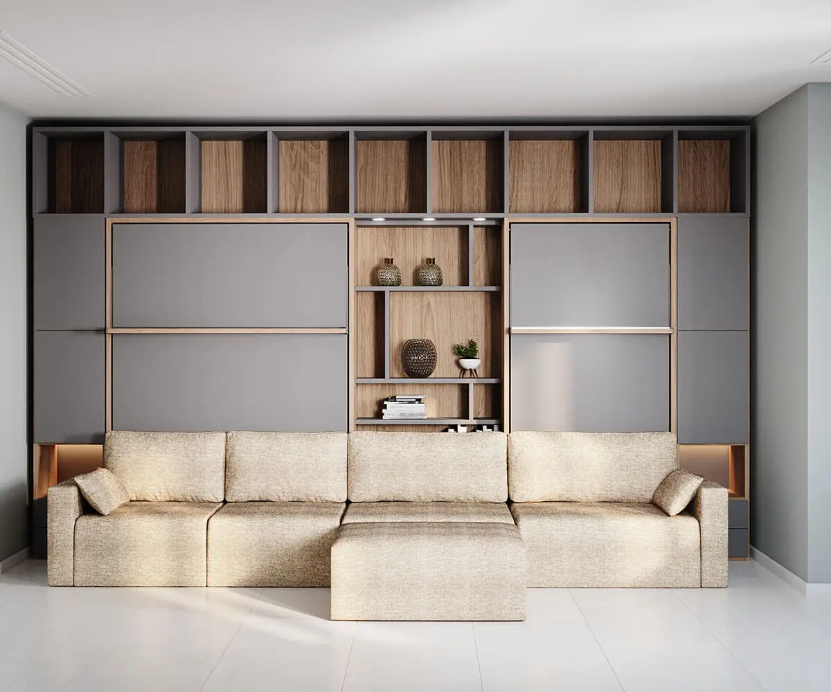 Space Saving Home Furniture queen size double wall bed folding murphy bed