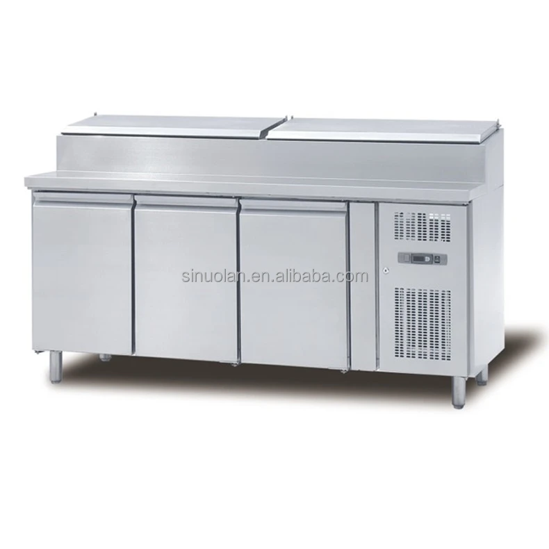 Commercial 2 Doors Kitchen Workbench Fresh Keeping Freezer Refrigerator Preparation Table