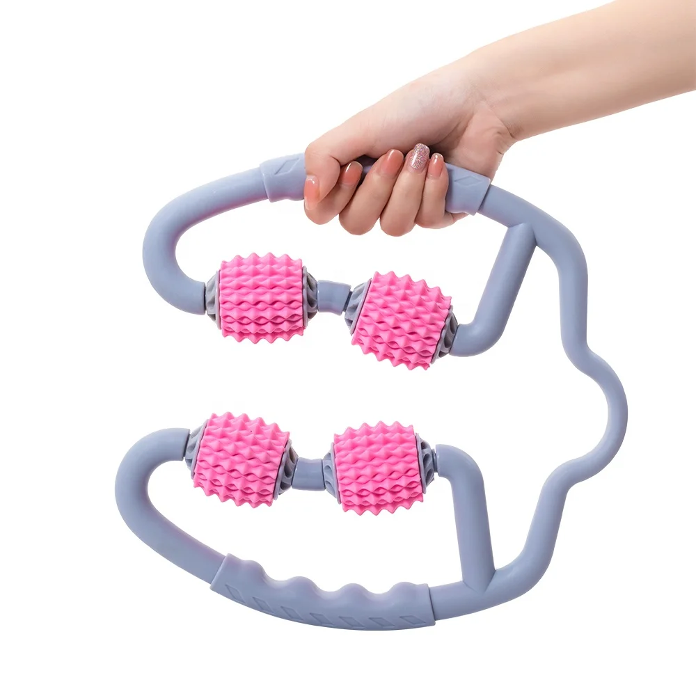 Hot Sell 4 Wheel Massager Yoga Loop Leg Clamp Artifact Muscle Relaxation Rolling Yoga Roller Massager