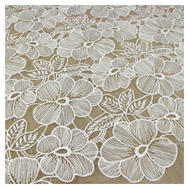 Wholesale cheap price high quality milk lace fabric