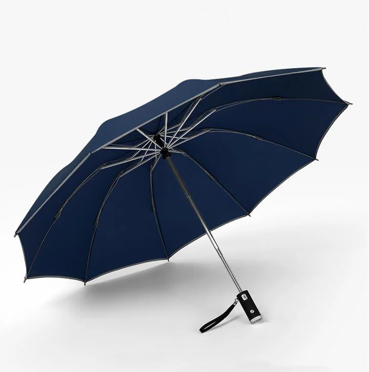 automatic windproof waterproof reverse invert led umbrella