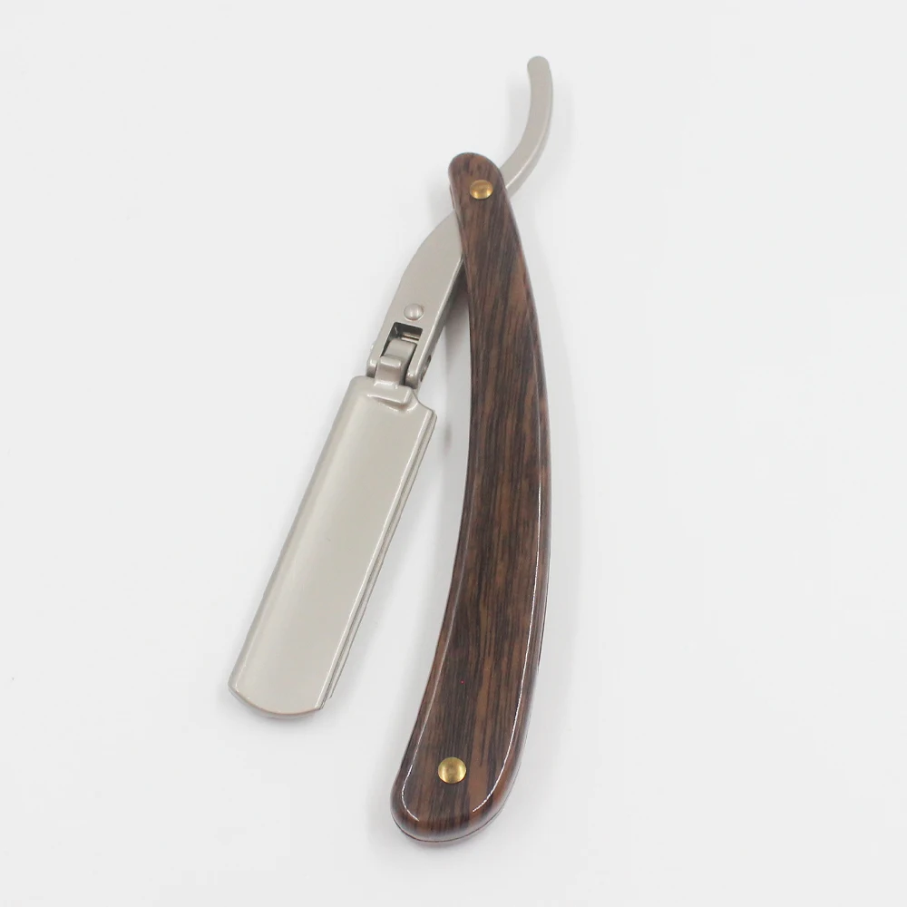 High Quality Old Fashioned Manual Straight Shaver for Men Stainless Steel Blade Wood Handle Razor Beard Carving Barber Shaving