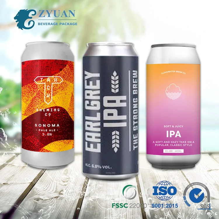 355ml 12oz 473ml 16oz Standard Low Minimum Order Quantity Custom Printed Blank Aluminum Beverage Beer Drink Can