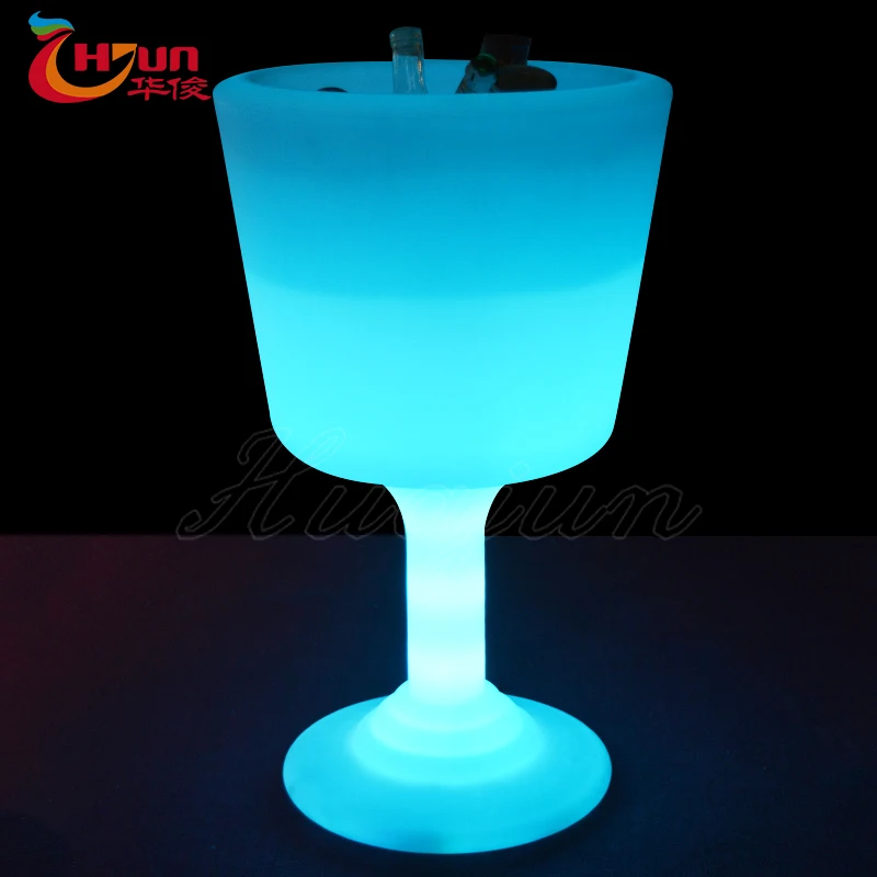 LED illuminated ice bucket coolers remote control RGB color changing large capacity plastic bar led ice bucket
