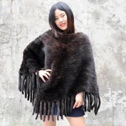 CX-B-M-10A Women Party Wear Fashion Lady Mink Fur Shawl