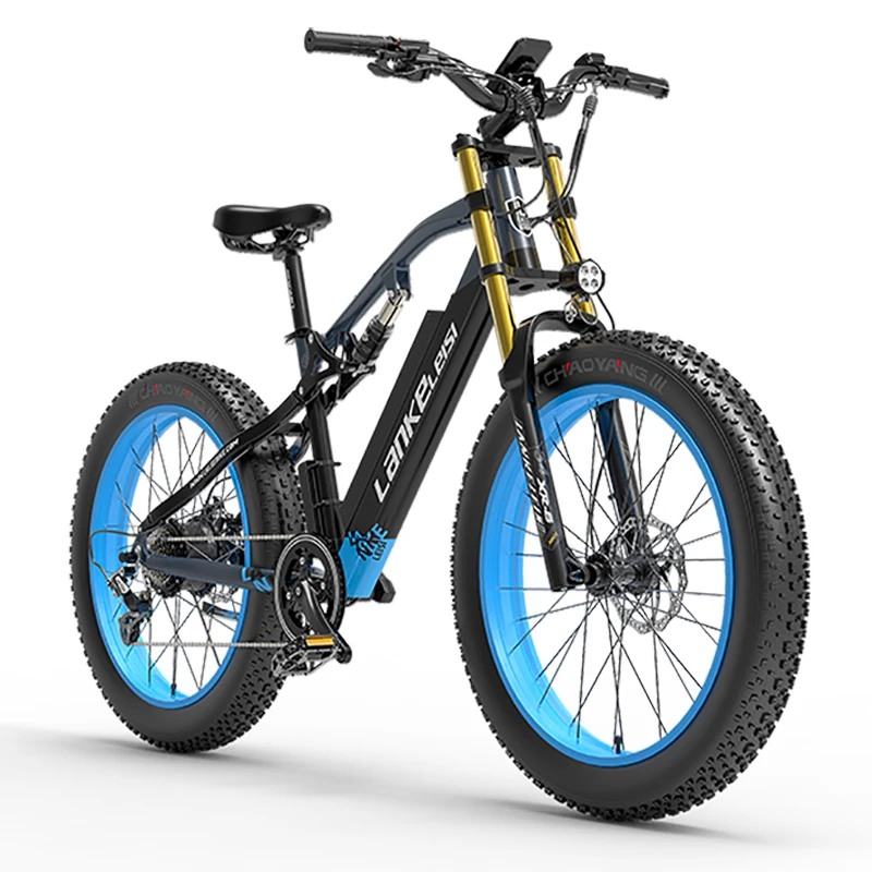 US EU warehouse Lankeleisi RV700 E Bike 1000W 26 inch Fat Electric Bike Full Suspension E Mountain bike