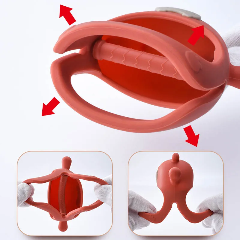 Hippo Buddy Anti-dropping Infant Chew Teething Toys Hand Protection 0-6 Month Soft Silicone Baby Teether