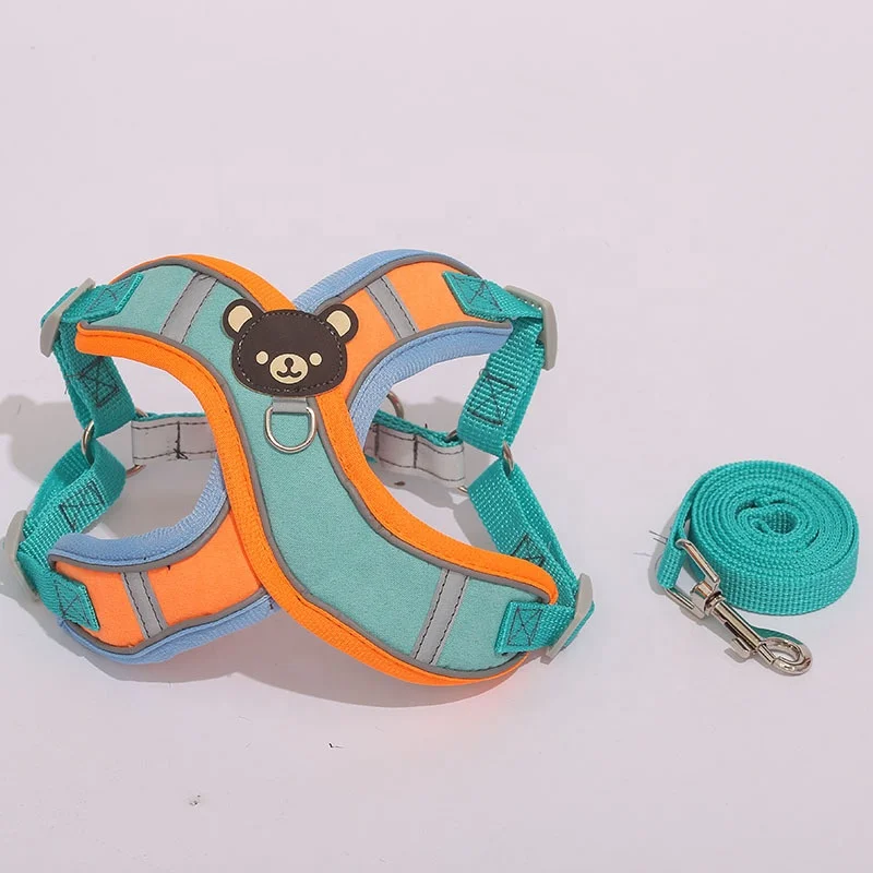 drop shipping pet harness and leash walk outdoors Soft Mesh Vest luxury Dog Harness Set