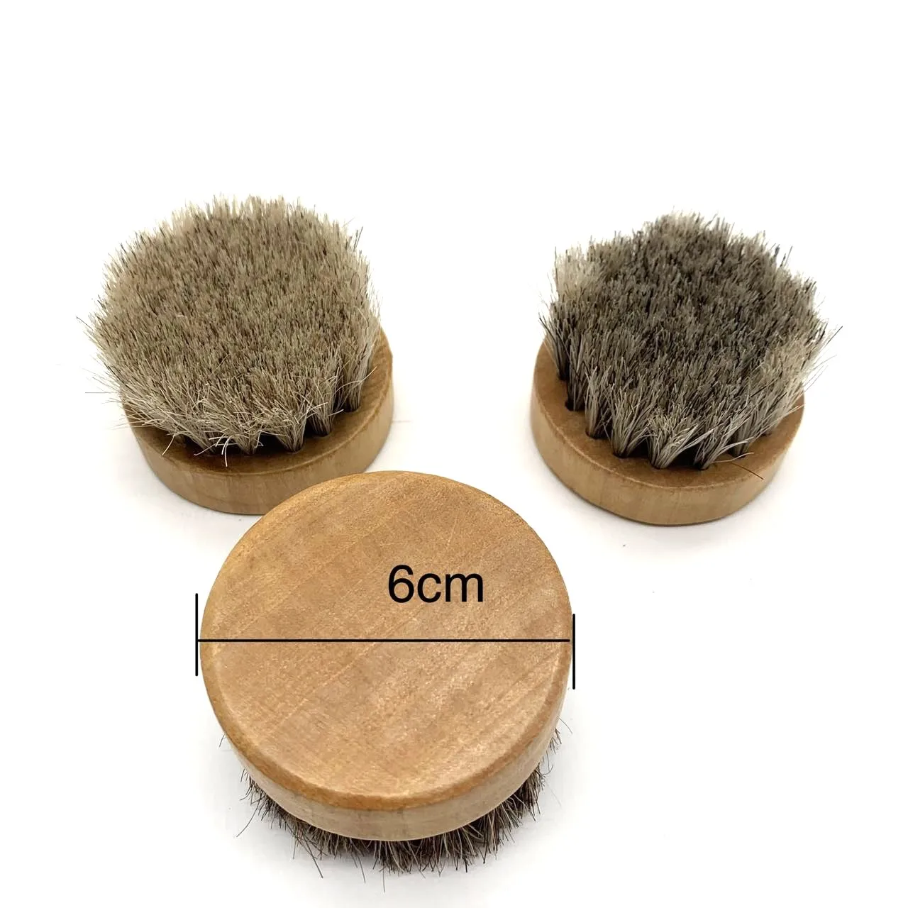 Маленькая круглая щетка для обуви из мягкого меха, высококачественная Полированная щетка для обуви из 100% конского волоса с деревянной ручкой, простая в использовании щетка для полировки обуви