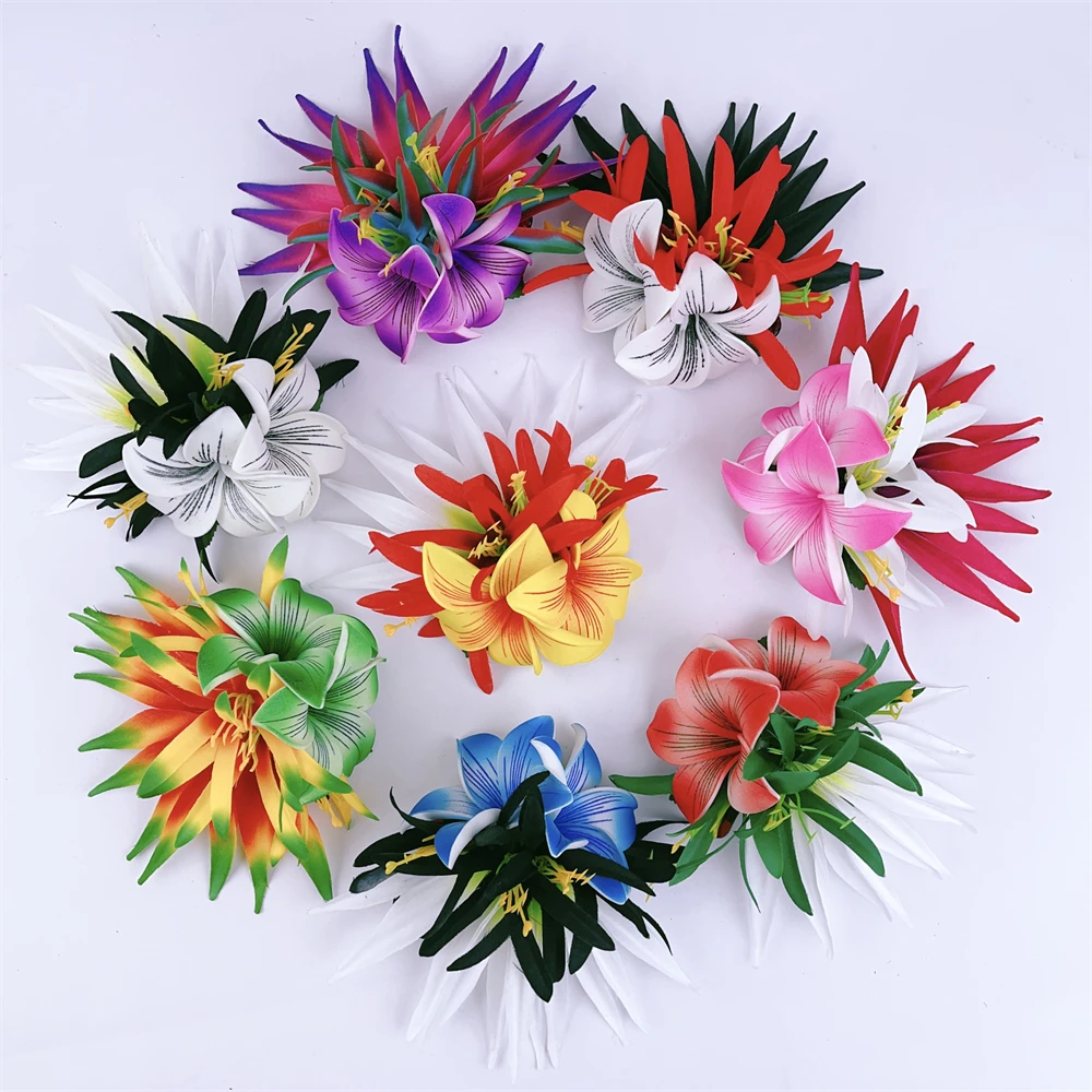 Fashion Artificial Faom Flower Hair Clip w Bird of Paradise Floral Hairpin for Luau Girl Dance Party