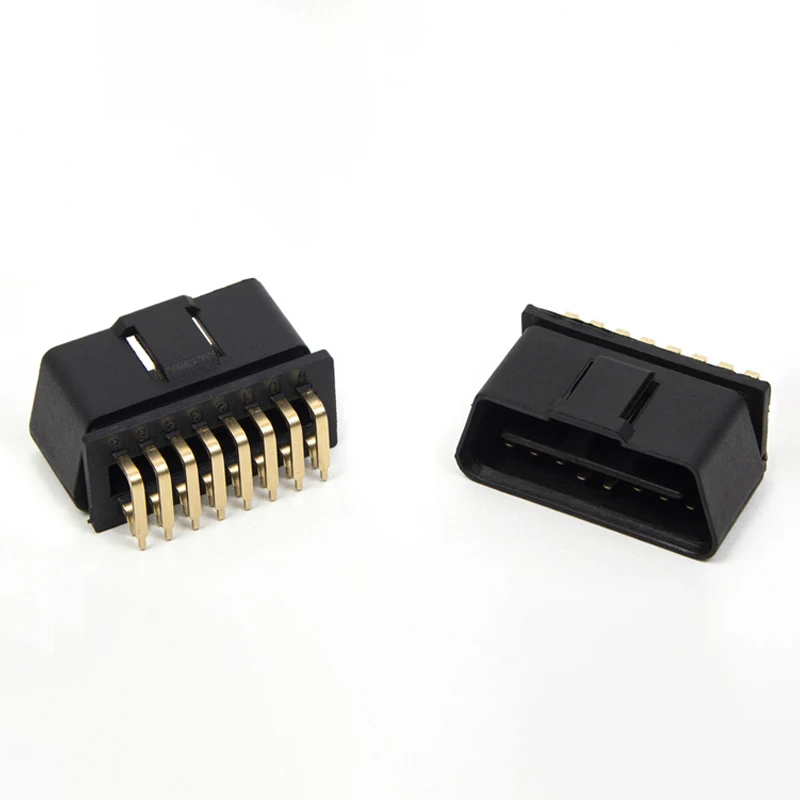 Gold Plated Female OBD-2 Through Hole OBD OBDII OBD2 16Pin Male Header Gold-plated SMD SMT J1962 PCB Connector